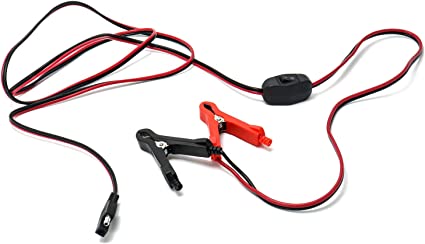 QWORK 8Ft Wire Harness with Clamps, 16AWG Wire Harnes, SAE Extension Cables(On-Off Switch) for 12V ATV, UTV, tractor or Water Pumps