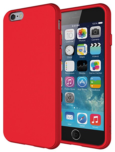 iPhone 6 Case, Diztronic Full Matte Soft Touch Flexible TPU Case for Apple iPhone 6 (4.7") - Matte Red