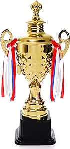 Fasmov Large Trophy Cup for Custom Trophy Keepsake, Gold Award for Sports, Tournaments, Competitions, 14.5 inches