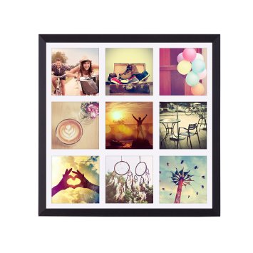 9 Opening 4x4 Inch Black Collage Photo Frame Perfect Picture Frame for Smart Phone Pictures