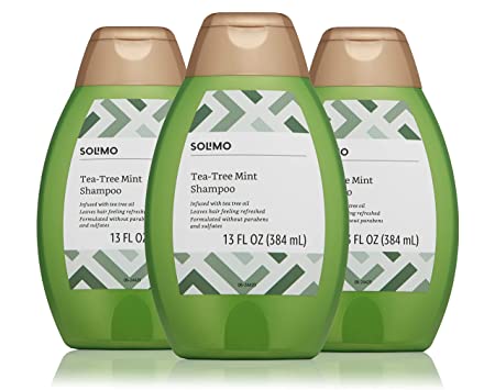 Amazon Brand - Solimo Tea Tree Mint Shampoo, 13 fl. Oz (Pack of 3)