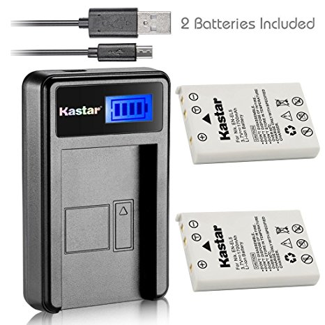 Kastar Battery (X2) & LCD USB Charger for Nikon EN-EL5, ENEL5, MH-61 and Nikon Coolpix 3700, 4200, 5200, 5900, 7900, P3, P4, P80, P90, P100, P500, P510, P520, P530, P5000, P5100, P6000, S10 Cameras