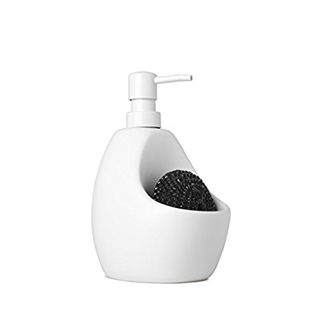 Umbra Joey Kitchen Soap Pump with Scrubby Holder, White