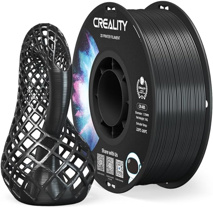 Creality ABS Filament 1.75mm, 3D Printer Filament, Excellent Resistance, Odorless Non-Toxic, Stability, Tough, 1kg(2.2lbs) Printing Filament for 3D Printer (Black)