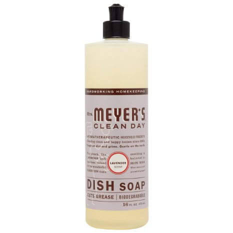 Mrs. Meyer's Clean Day Dish Soap, Lavender, 16-Ounce Bottles