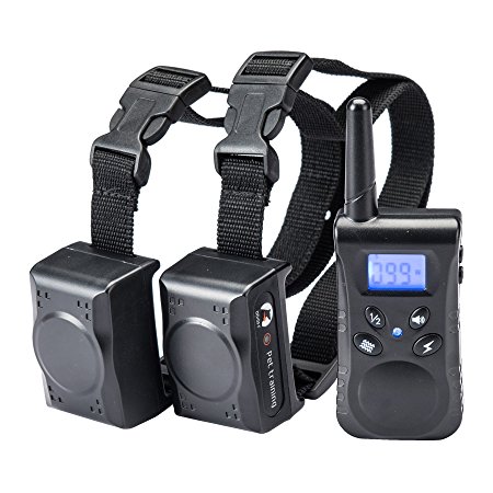 CO-Z Upgraded Version Remote Controlled Dog Training Collar, 500  Yard (1500ft) Range, Rechargeable Waterproof & Safe with Beep Vibration and Electronic Shock Modes for All Size Dogs