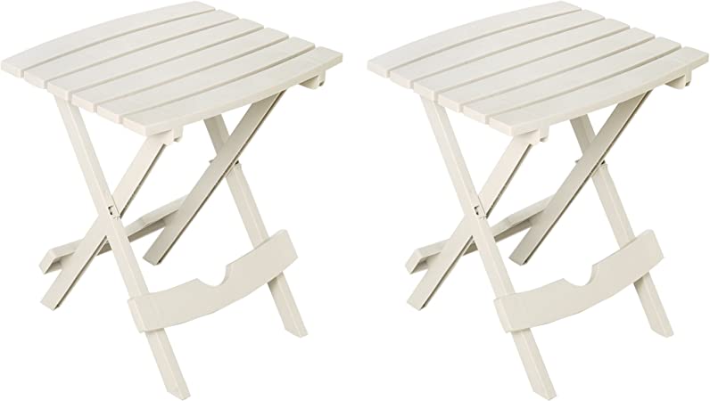 Adams Manufacturing 8500-48-4702 Quik-Fold Side Table, White/2 Pack