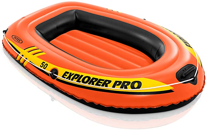 INTEX Bateau Explorer Pro 50 sans Rames, Orange, 137 x 85 x 23 cm