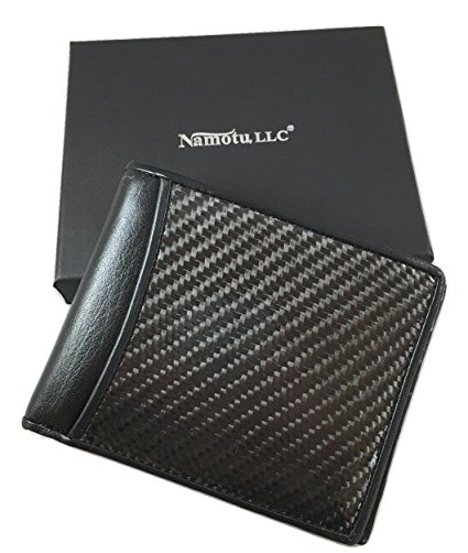 Real Carbon Fiber Wallet w/ RFID blocking tech, Leather at hinges and trim - ID Window