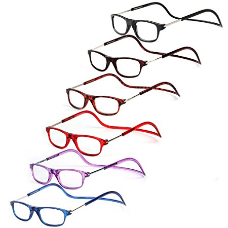 LianSan Folding Reading Glasses Adjustable Magnetic Eyeglasses Readers Glasses for Women Men L6000 6 PACKS 1.00