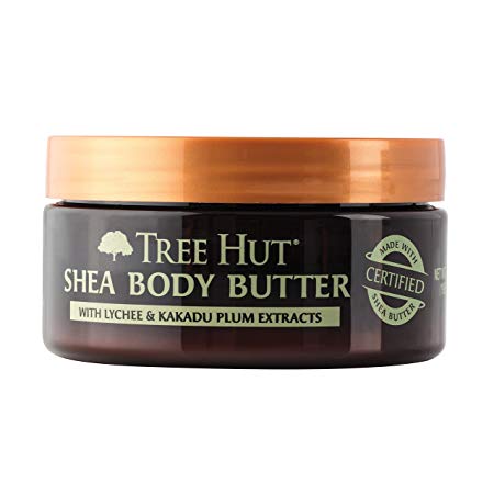 Tree Hut 24 Hour Intense Hydrating Shea Body Butter Lychee & Plum, 7oz, Hydrating Moisturizer with Pure Shea Butter for Nourishing Essential Body Care