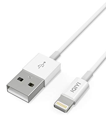 IQIYI [MFi Certified] Lightning to USB Sync Charger Cable Cord Compatible Apple/iPhone X 8 Plus 7 Plus 6S Plus 6 Plus SE 5S 5C 5, iPad 2 3 4 Mini Air Pro, iPod, 3.3 Feet / 1m (White)