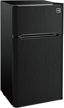 RCA RFR469 2 Door Refrigerator/Freezer, 4.6 cu ft, Black Stainless Steel