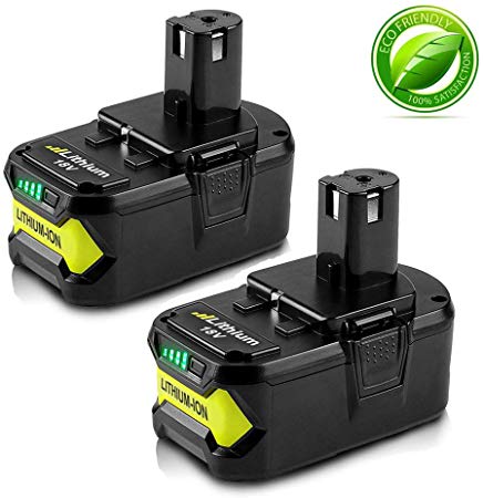 18V 4000mAh High Capacity Replacement Battery for Ryobi P104 P105 P102 P103 P107 P109 P108 P100 Lithium-ion Cordless Tools Battery (2 Packs)