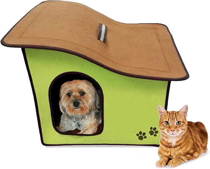Penn-Plax ZH2 Dog Zipper House with Sloped Roof, Green