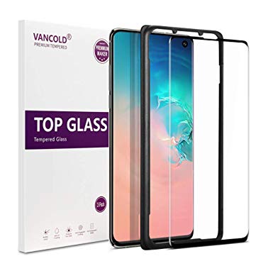 Vancold Screen Protector Designed for Samsung Galaxy s10 6.1 inch (3D Full Coverage), Premium Tempered Glass Fingerprint Compatible with Alignment Installation Frame