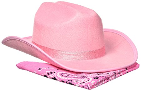 Aeromax Junior Cowboy Hat with Bandanna, Pink Sparkle