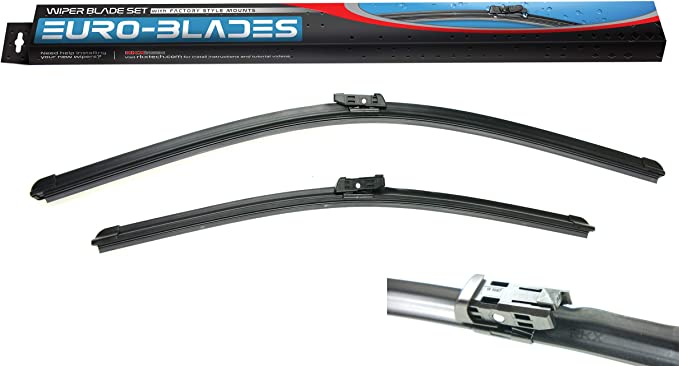 Euro-Blades Front Windshield Wiper Blades Set of 2 26   22 Compatible with VW Atlas 3CN998002 Left & Right