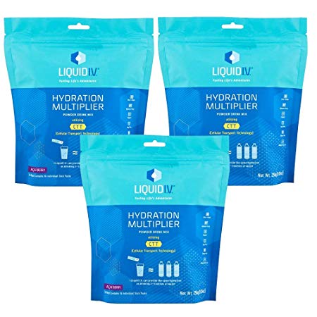 Liquid I.V. Hydration Multiplier, Electrolyte Drink Mix (Acai Berry, 48 Count)