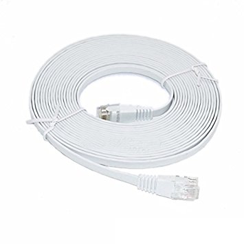 C&E 1-Feet Premium Ultra CAT6 550 MHz Flat Patch Cable, White (CNE52749)