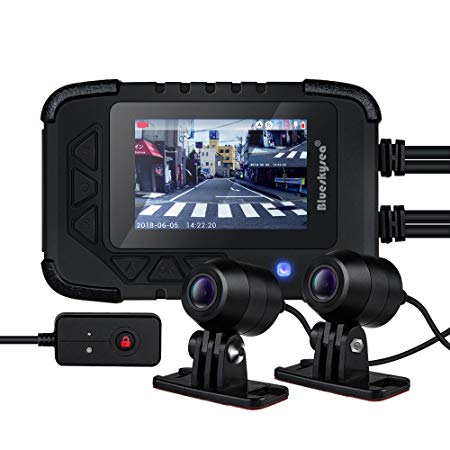 Blueskysea DV688 Motorcycle Dash Cam 1080p Dual Lens Motorcycle Recording Camera 2.35" LCD IP67 Waterproof Screen 130 Degree Angle Night Vision Latest Version