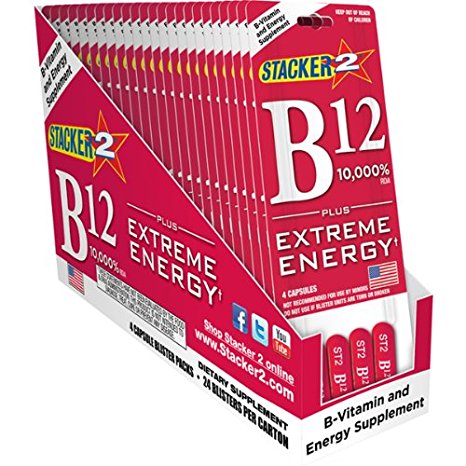 B12 Extreme Energy + Stacker 2 10,000% RDA - (24) Four Count Blister Pks