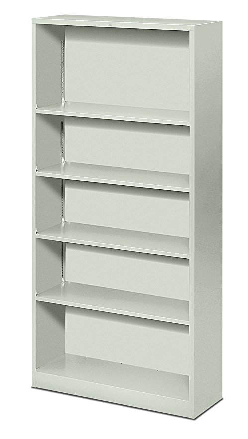 HON Metal Bookcase  - Bookcase with  Two Shelves,  34-1/2w x 12-5/8d x 72h, Light Gray  (HS72ABC)