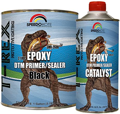 Speedokote Epoxy Fast Dry 2.1 Low voc DTM Primer & Sealer Black Gallon Kit, SMR-260B/261