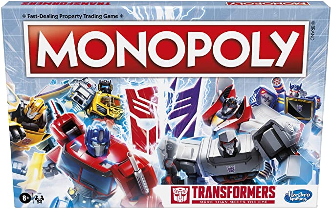 Hasbro Gaming Monopoly: Transformers Edition Board Game for 2-6 Players Kids Ages 8 and Up, Includes Autobot and Decepticon Tokens