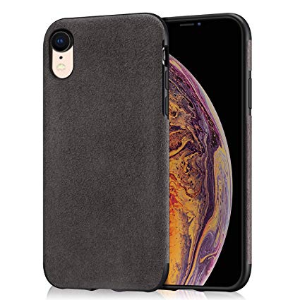 Mthinkor Compatible with iPhone XR Case Luxury Slim Case Made of Alcantara Material (Gray)