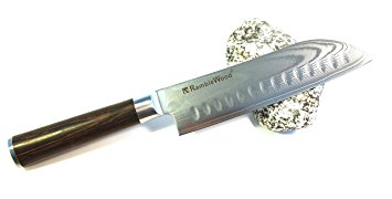 Ramblewood Classic 7 Inch Damascus Santoku Knife Japanese VG-10 Steel