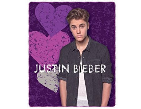 Justin Bieber Blanket the Bieber Heart Break Fleece Throw 50" X 60" Justin Bieber Collectable Throw. Great Gift for Teens or Anyone At Christmas, Valentines Day or Birthdays.
