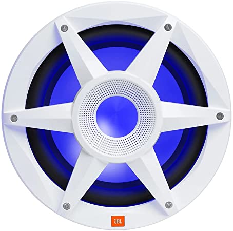 JBL - Mobile Stadium Marine Series 10" Premium Free Air Subwoofer w/SSI RGB Lighting White (STADIUMMW1000AM)