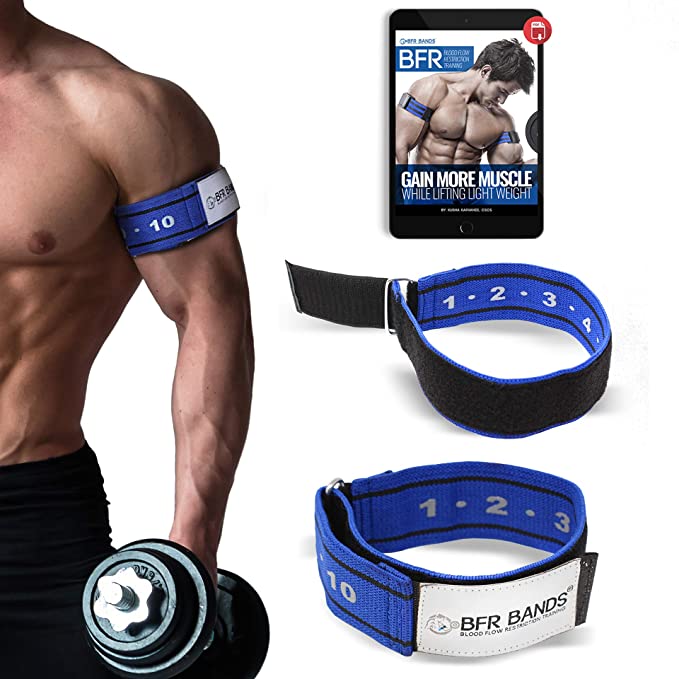 BFR BANDS Rigid Blood Flow Restriction Bands - BFR Training Workout Occlusion Bands for Men and Women - Set of 2 Straps