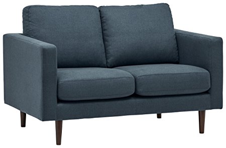 Rivet Revolve Modern Loveseat, 56"W, Denim