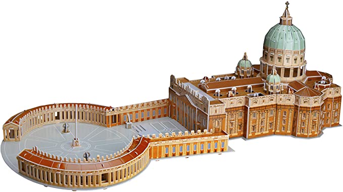 WISESTAR 27.6" L Large St. Peter's Basilica 3D Puzzles Model for Adults and Kids, 165PCS Church Architecture Building Set, Handmade Craft Kits Educational Toy Birthday Gift for Boys Girls