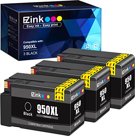 E-Z Ink (TM) Compatible Ink Cartridge Replacement for HP 950XL 950 XL to use with OfficeJet Pro 8610 8600 8615 8620 8625 8100 276dw 251dw (3 Black)