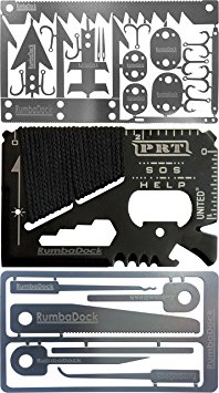 Credit Card Survival Tool Set (3 TOOL Pack): 3 Ultimate Urban or Camping Survival Gear Gift For Men Women - Prepper Supplies, Fishing Camping Hiking Emergency Kit Bag with 6pc Picking Tools Kit