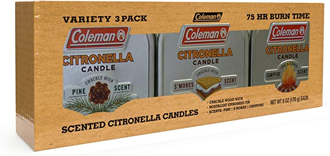 Coleman Scented Citronella Candle with Wooden Crackle Wick - 6 oz Tin