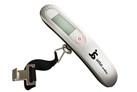 Digital Luggage Scales 50kg. Crystal Clear LCD Display | Comfortable Handle | Sturdy Weighing Strap | Weighs kg, g, lbs, oz | Colour Silver | Designed To Last