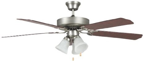 Concord 52HEH5ESN Ceiling Fans with Frosted Glass Shades, Satin Nickel Finish