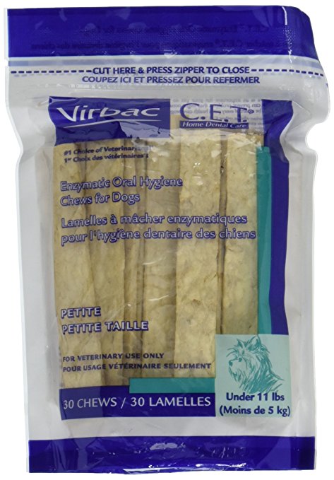 C.E.T. Enzymatic Oral Hygiene Chews for Petite Dogs, 30 Chews by Virbac