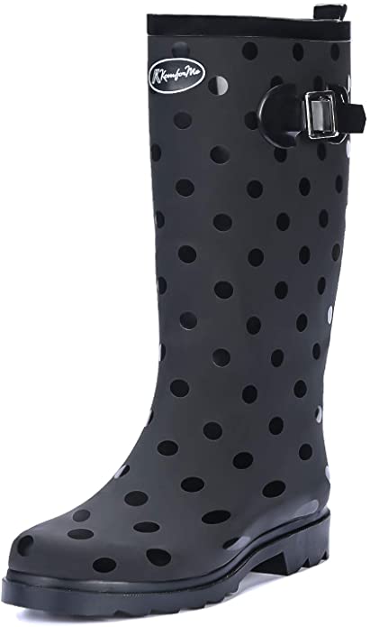 Women Fashion Rain Boots,Waterproof Garden Shoes for Outdoor Use with Comfortable Insole