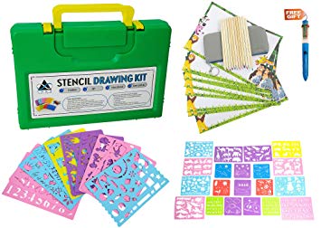 Drawing Stencil Set for Kids - 45 Piece, Unique Plastic Stencil Kit, 350  Shapes & Designs | Ultimate DIY Arts & Crafts, Creative & Educational Travel Activity | Ideal Toy Gift Boys & Girls Ages 3