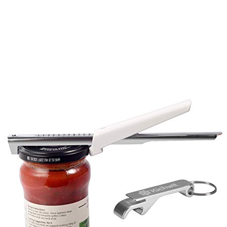 Kichwit Adjustable Jar Opener for Arthritis - All Metal Construction - Easily Opens 3/8" to 4" Jar and Bottle Lids