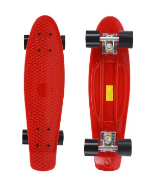 Ancheer Mini Complete Skateboard Plastic Cruiser Standard Skate Board Trucks Almost 22 Inches 5.7