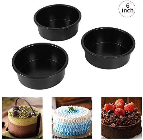 6 Inch Cake Pan, Removable Bottom Round 6 In Cake Pan, The Carbon Steel Material And Non-Stick Coating Cake Pan 6-Inch Round Make Heating Even, Durable, And Easy To Clean. (3 packs)