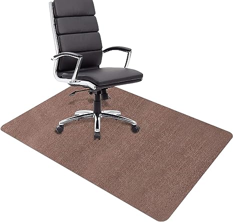 DELAM Office Chair Mat for Hardwood Floor & Tile Floor, Under Desk Chair Mats for Rolling Chair, Computer Chair Mat for Gaming, Large Anti-Slip Floor Protector Rug, Not for Carpet (Brown)