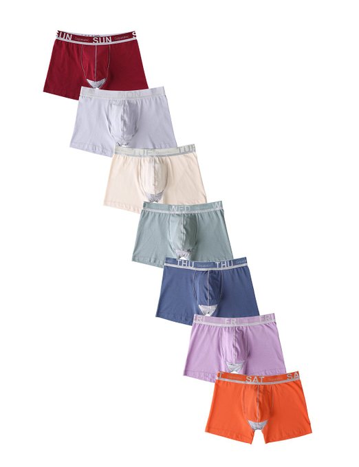 Separatec 7 Pack Men's Colorful Separate Pouches Fly Cotton Trunks