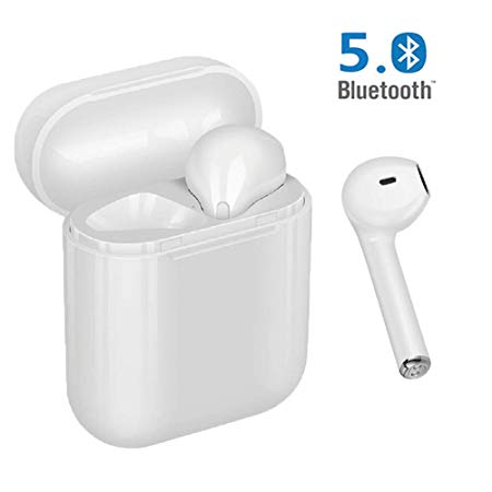 True Wireless Bluetooth 5.0 Headphones,in-Ear Wireless Earbuds Stereo Mini Bluetooth Headset with Microphone IPX5 Anti-Sweat Sports Earbuds,Earphones Compatible with Apple Airpods Android iPhone